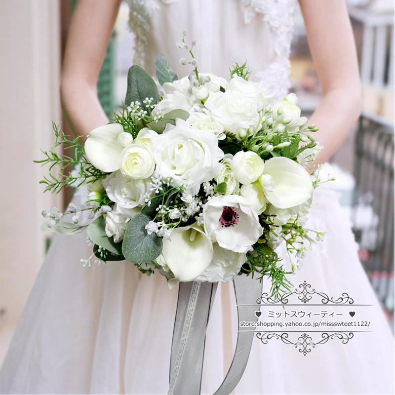 ウエディングブーケ 結婚式 ブーケ 花嫁 二次会 披露宴 造花 前撮り