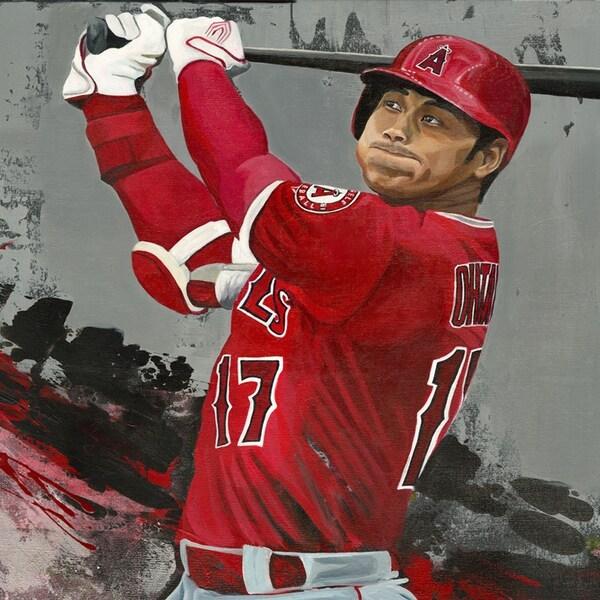 MLB 大谷翔平 エンゼルス キャンバスアート by Artist Cortney Wall