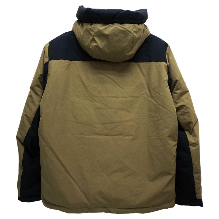 ファーストダウン FIRST DOWN パネル ダウンジャケット 黒×カーキ