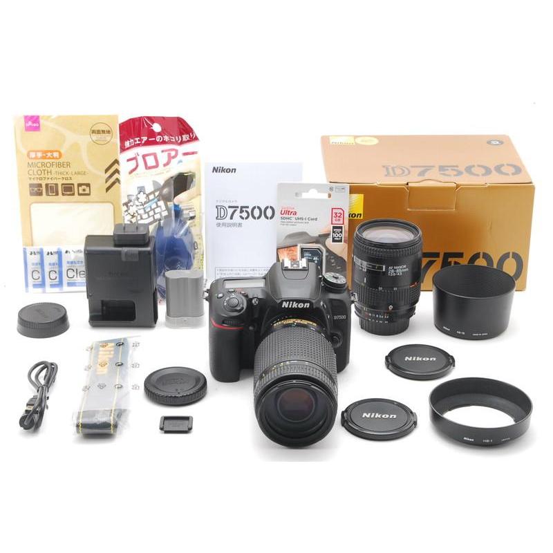 D7000 Nikon ニコン D7500 ダブルズームキット 新品SD32GB付き : 山