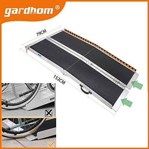 アルミスロープ 152CM, gardhom 段差解消スロープ 30CM 車椅子用 台車