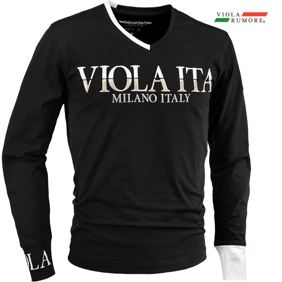 VIOLA rumore（ヴィオラ ルモーレ） ビオラ Tシャツ 長袖 Vネック ロゴ