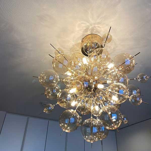 バブルシャンデリア ガラス別注 LED しゃぼん バブルランプ シャボン玉