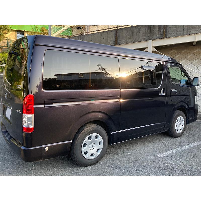 ハイエース WAVE2.3 運転席側小窓 黒塗装 アタッチメント付き