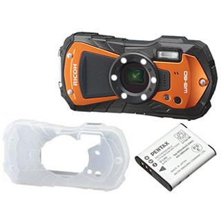 RICOH リコー WG-80（オレンジ）＋D-LI92バッテリー＋プロテクター