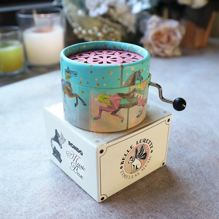 ドイツベルルレット社製 手巻きオルゴール／カルーセル 18弁量産