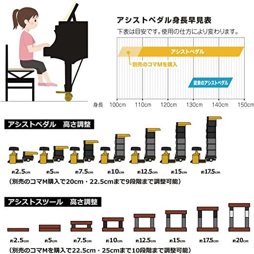 アシストペダル セット ブラック 最新モデル NEW 23-ASP 23-ASS ピアノ
