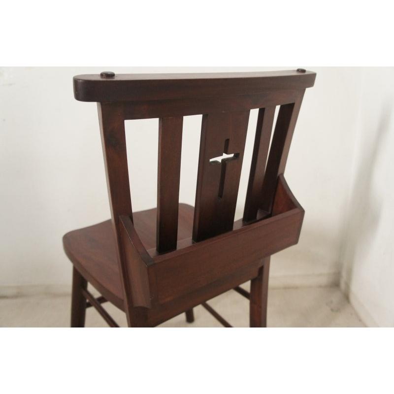 英国アンティーク調 チャーチチェア ボックス付 クロス マホガニー