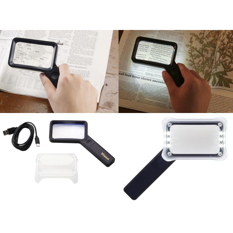 Vixen（ビクセン） LEDライト付 ルーペ 2.5倍 79x46mm 四角型 反射防止
