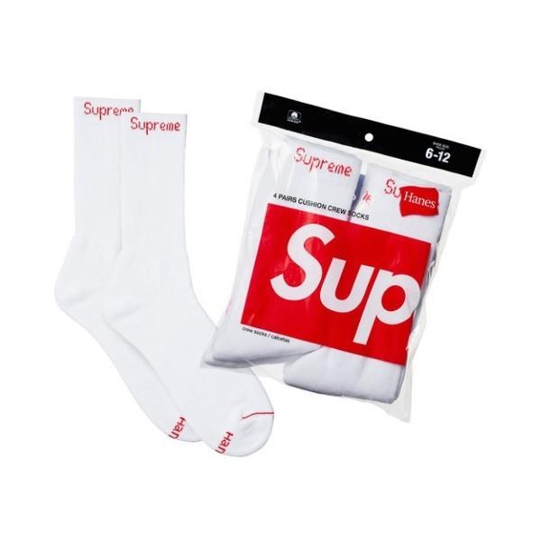 Supreme（シュプリーム） × US Hanes ヘインズ ロゴ ソックス 4足