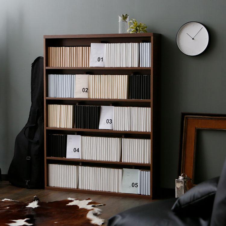 LOWYA（ロウヤ） 本棚 おしゃれ 漫画 収納 幅90cm 上段 ブックエンド