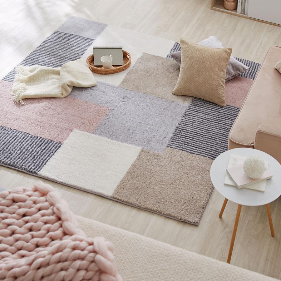 LOWYA（ロウヤ） ラグ カーペット ラグマット 冬 厚手 洗える 滑り止め