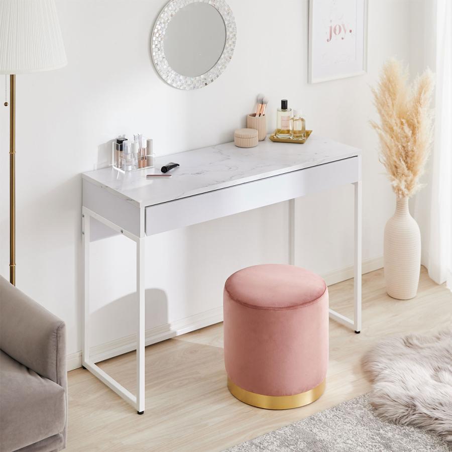 デスク 幅100cm 大理石柄 大理石風 マーブル ホワイト おしゃれ