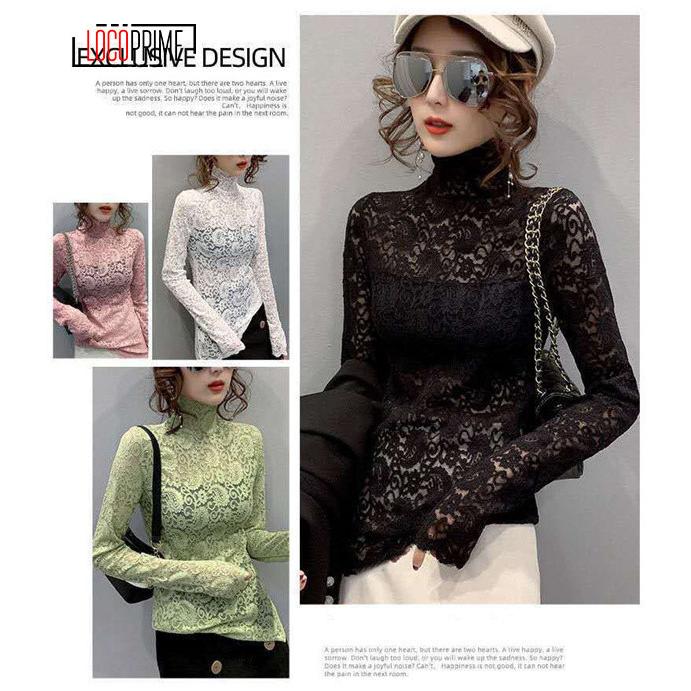 レディース レース トップス シャツ レースブラウス 長袖 レースシャツ