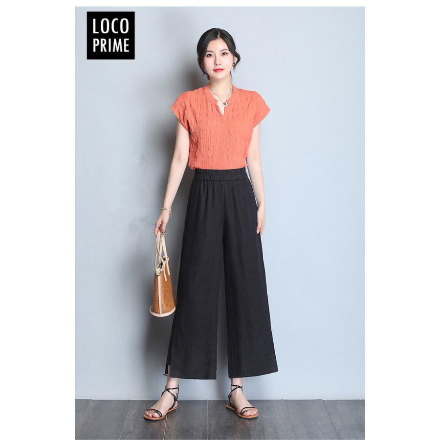 AMOMENTO ブラック フレアスカートパンツ ガウチョパンツ 25SS