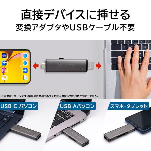 ロジテック SSD 外付け 1TB 高速 R:1000MB/s type-C type-A 両対応 TV