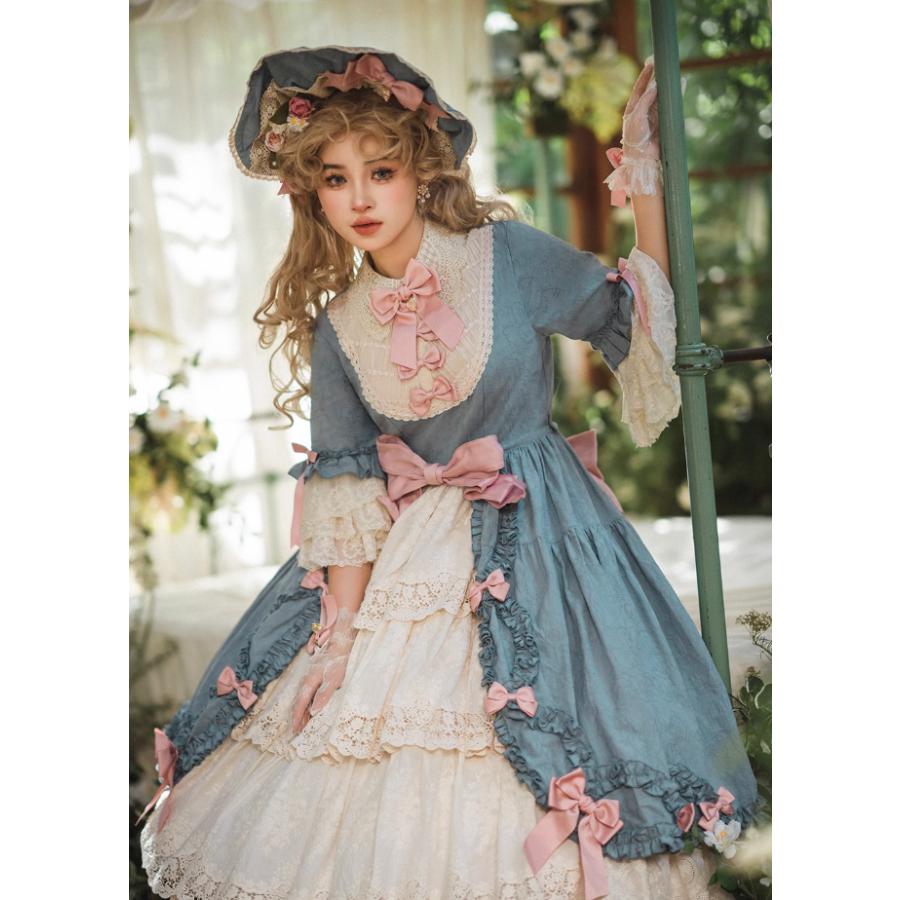 納期40日】ロリータワンピース ロリータドレス ワンピース+リボン