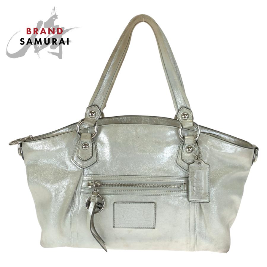 COACH（コーチ） ポピー ホワイト シルバー金具 レザー 16285 トート