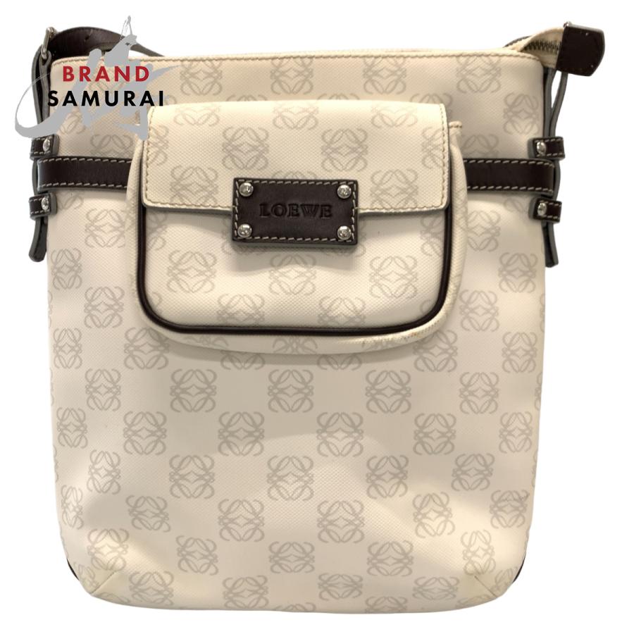 LOEWE（ロエベ） アナグラム ポーチ付き ホワイト 白 PVC ショルダー
