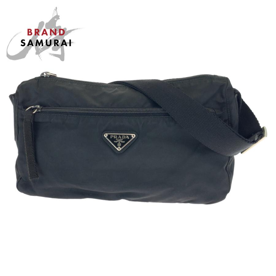 PRADA（プラダ） テスート 三角ロゴプレート 男女兼用 ブラック