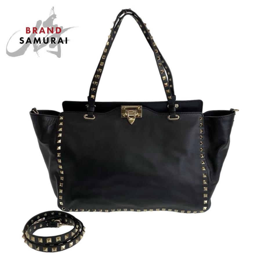 VALENTINO（ヴァレンティノ） 美品 ロックスタッズ ブラック 黒