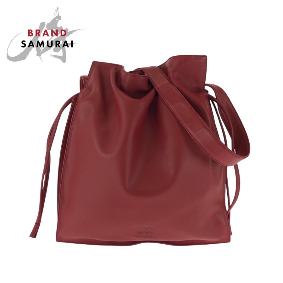 LOEWE（ロエベ） 美品 アナグラム フラメンコ レッド シルバー金具