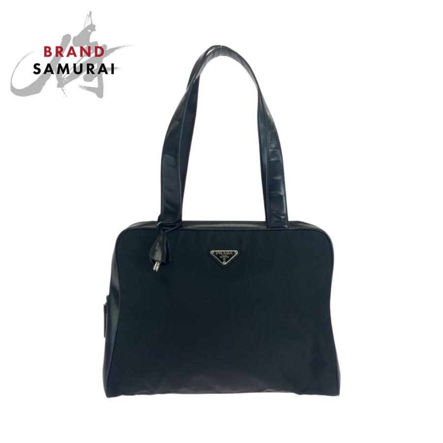 PRADA（プラダ） 美品 テスート 三角ロゴプレート ブラック 黒