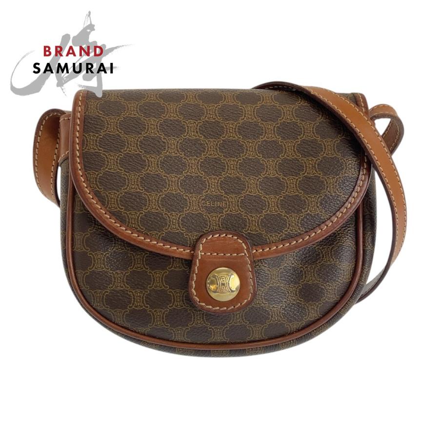 CELINE（セリーヌ） 美品 ヴィンテージ マカダム ブラウン ゴールド