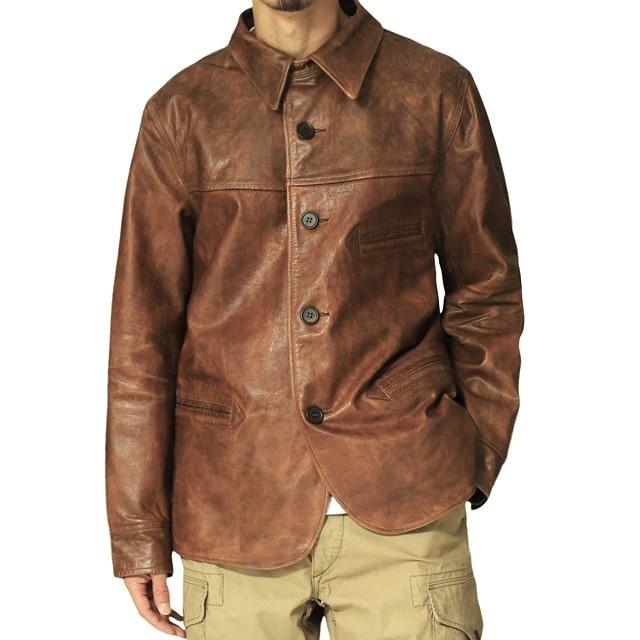 新品 RRL ダブルアールエル BRADLEY LEATHER CAR COAT レザーカー