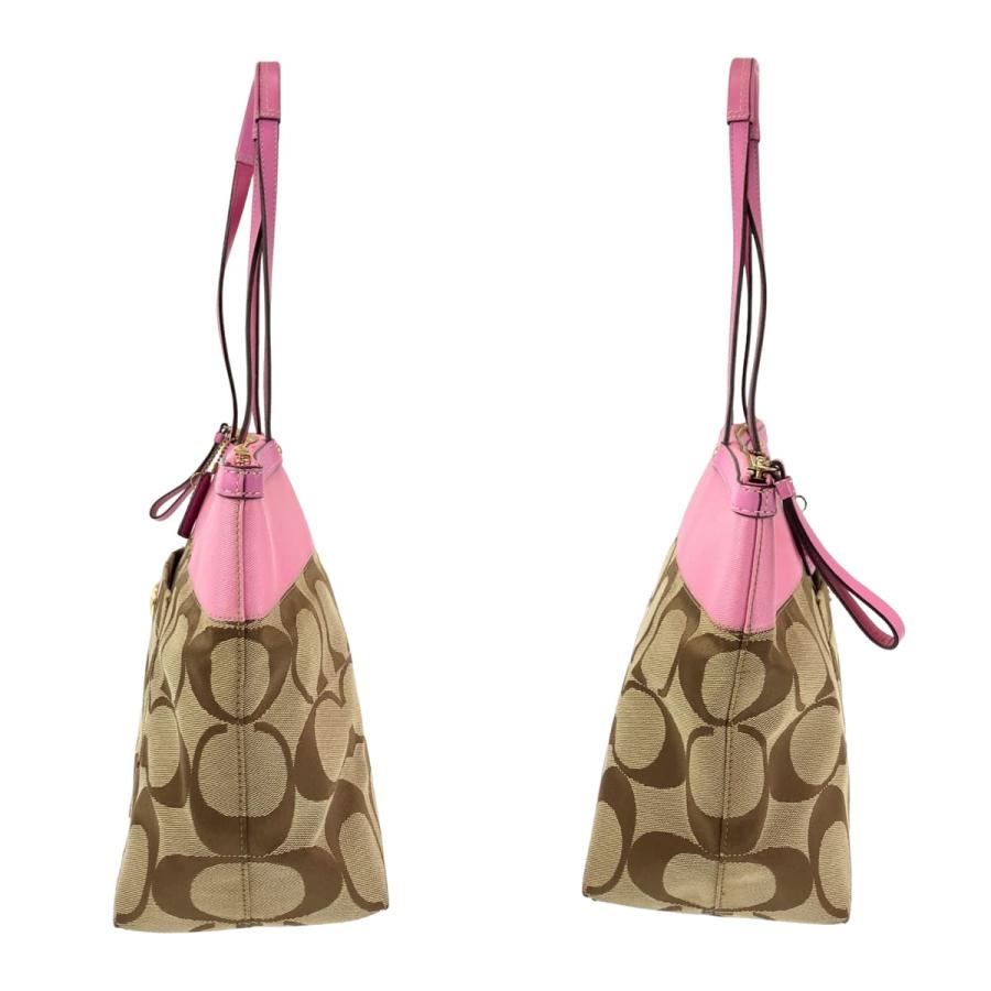 COACH（コーチ） シグネチャー ブラウン ピンク キャンバス 11691