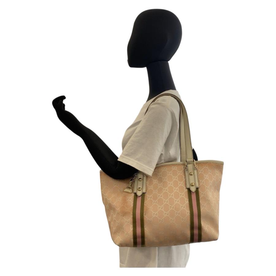 GUCCI（グッチ） シェリーライン ピンク アイボリー ゴールド金具 GG