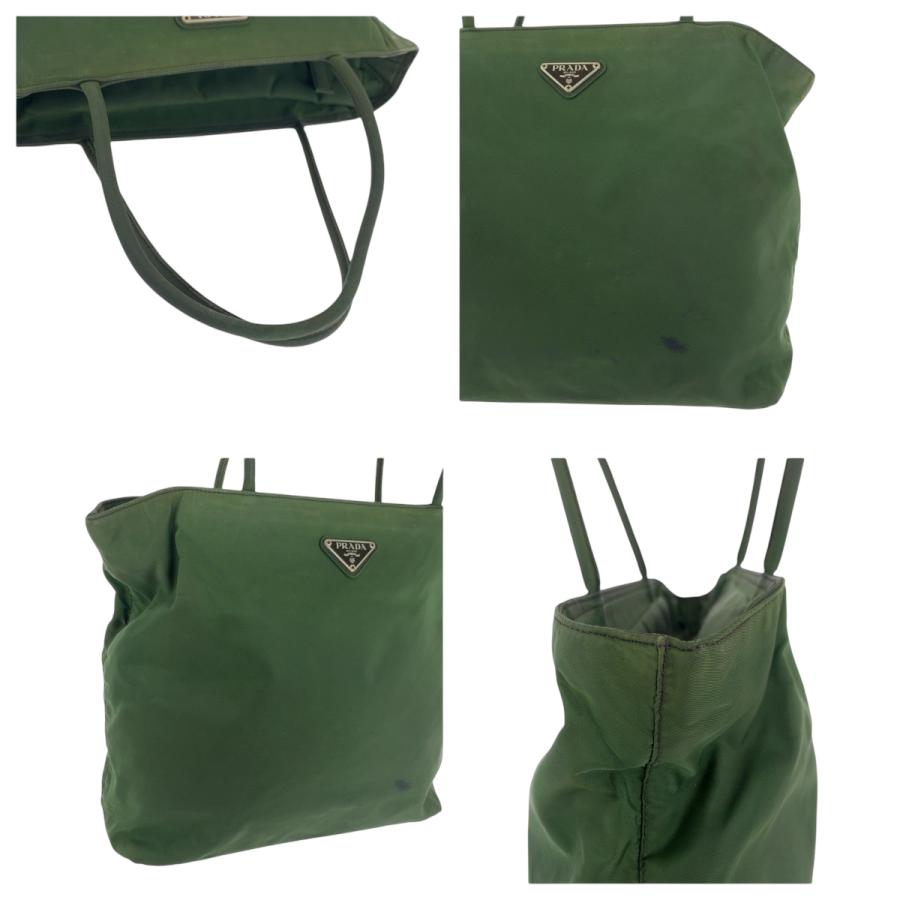 PRADA（プラダ） テスート 三角ロゴプレート カーキ シルバー金具