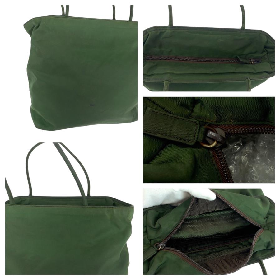 PRADA（プラダ） テスート 三角ロゴプレート カーキ シルバー金具