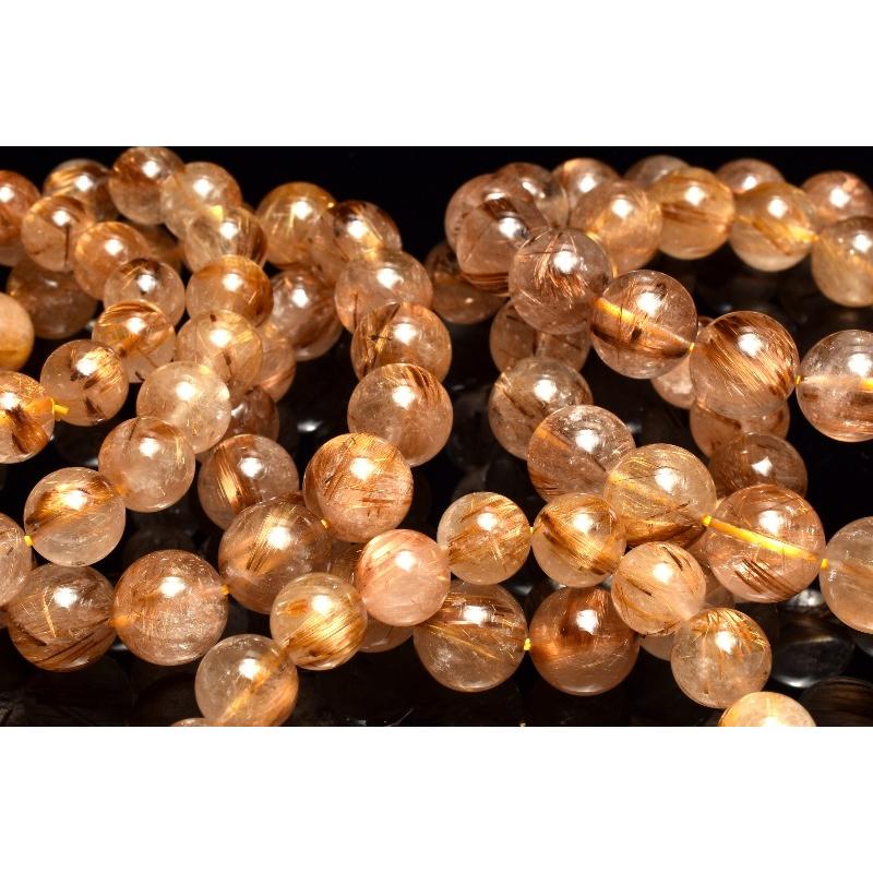 虎色の密集針 タイガータイチンルチルクォーツ 12mm ブレスレット 1個