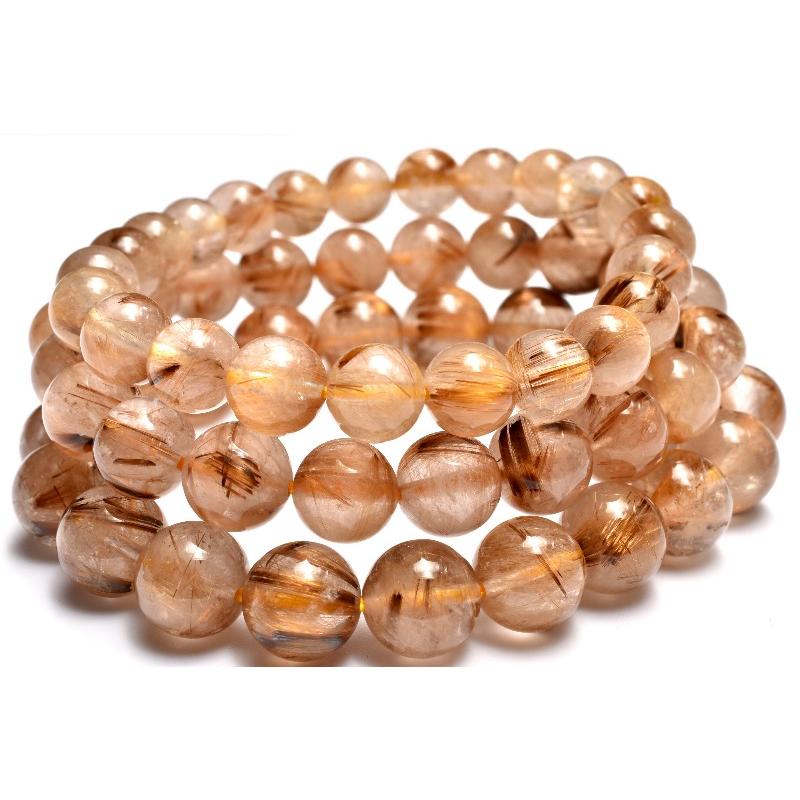虎色の密集針 タイガータイチンルチルクォーツ 12mm ブレスレット 1個