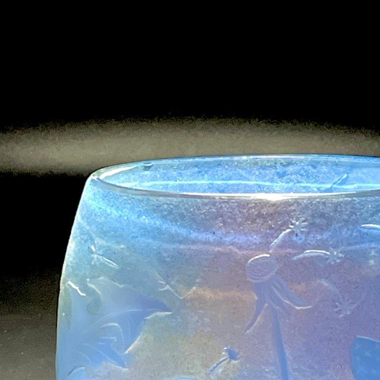 魅惑の虹色 ドーム・ナンシー タンポポ文花器 オパルセント Daum Nancy