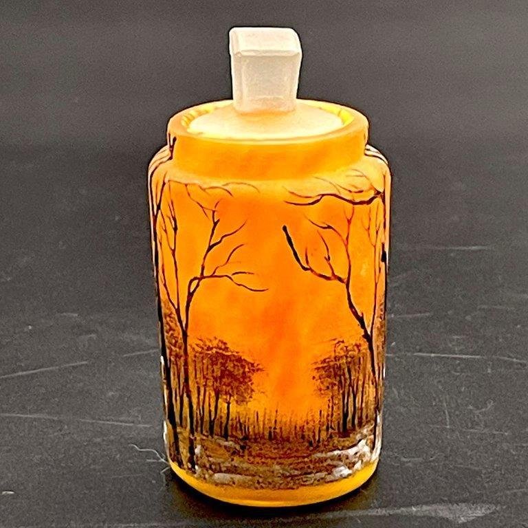 極上完品!！ ドームナンシー 冬景色文香香水瓶 エナメル彩 風景 Daum