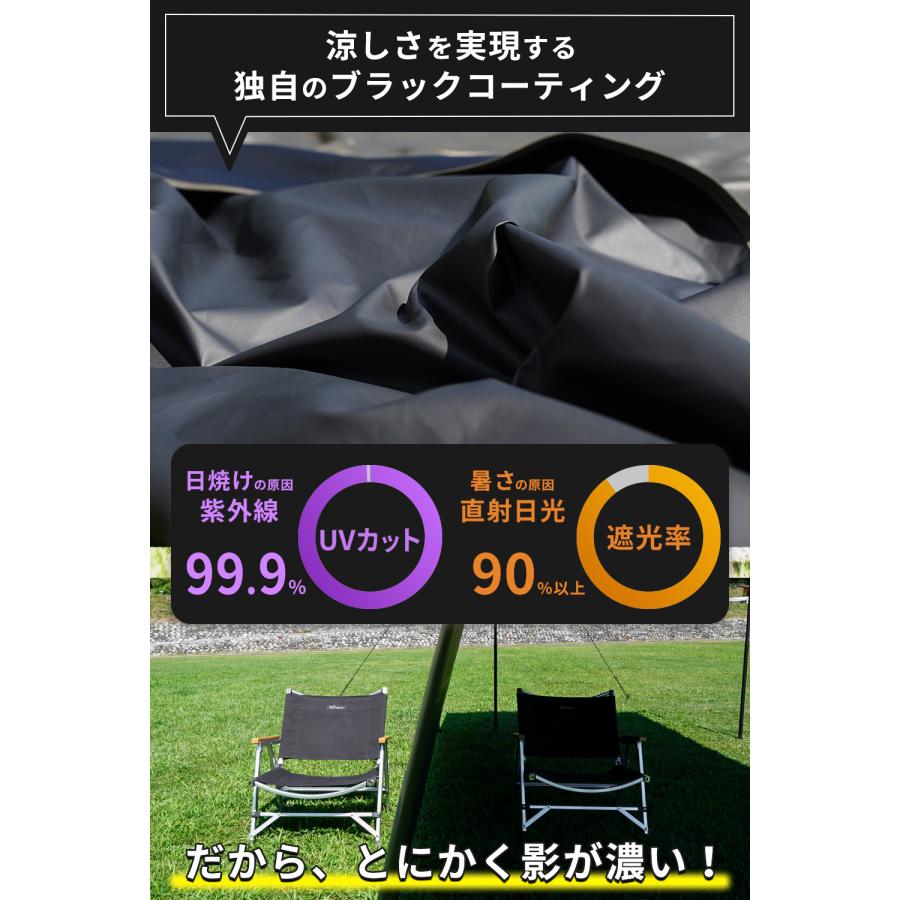 FUTURE FOX ポリエステル スクエアタープ 4m×4m ブラックコーティング