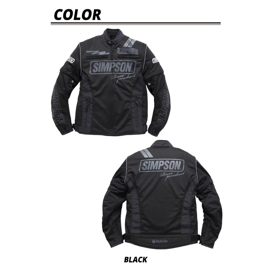 BLACK/WSサイズのみ】バイク用品レディースバイクジャケット SIMPSON