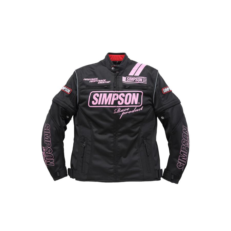 BLACK/WSサイズのみ】バイク用品レディースバイクジャケット SIMPSON