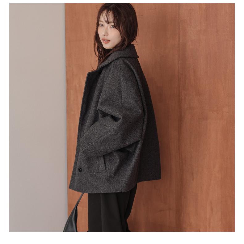 ショートコート ドルマンスリーブ レギュラーカラー 襟付き ショート丈