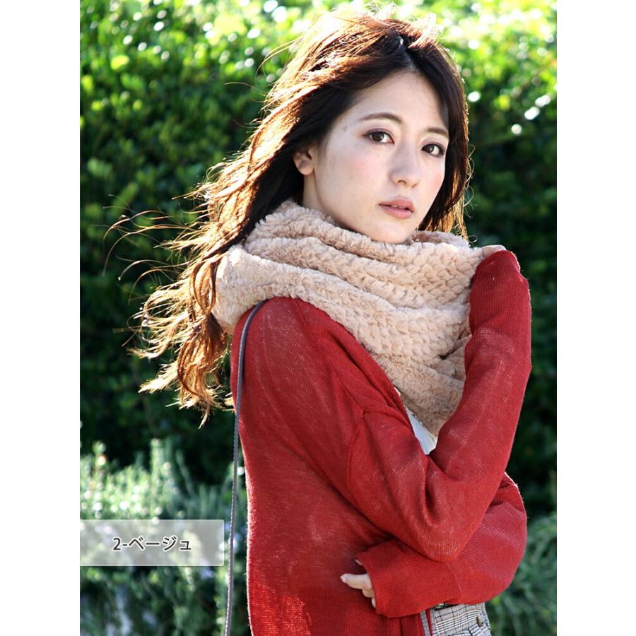 ファー スヌード レディース メンズ 冬 用 フェイクファー 輪っか状