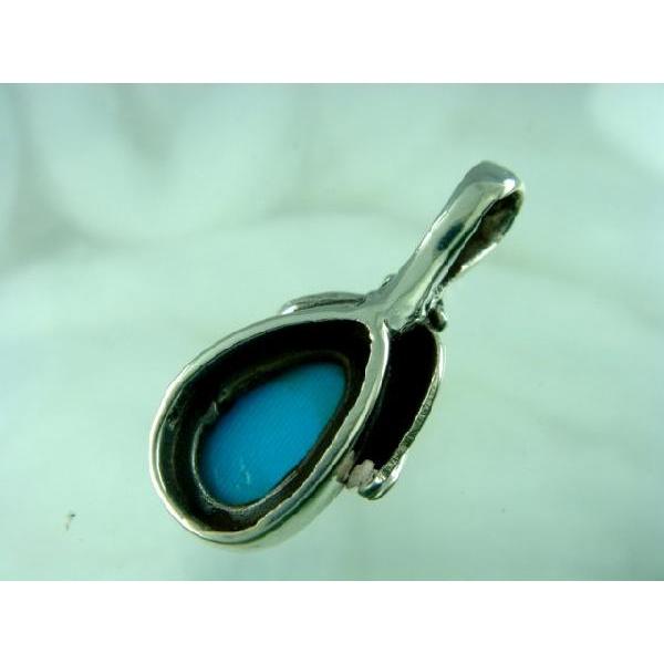 シルバー925 フルーツ 青い石付き ペンダントトップ silver925