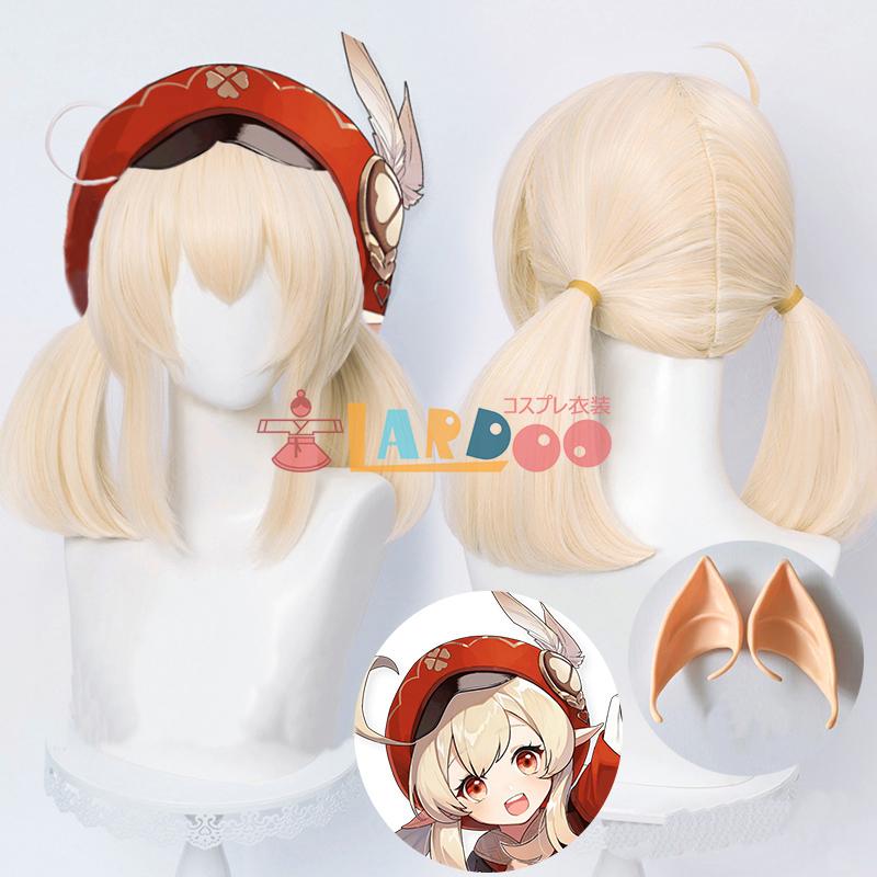 原神 げんしん klee クレー ウィッグ コスプレ用 ネット付き かつら