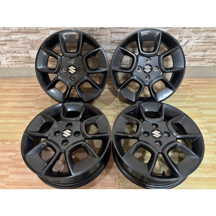 クロスビー 即納 美品 スズキ 純正 4H100 5J+40 ガンメタ アルミ