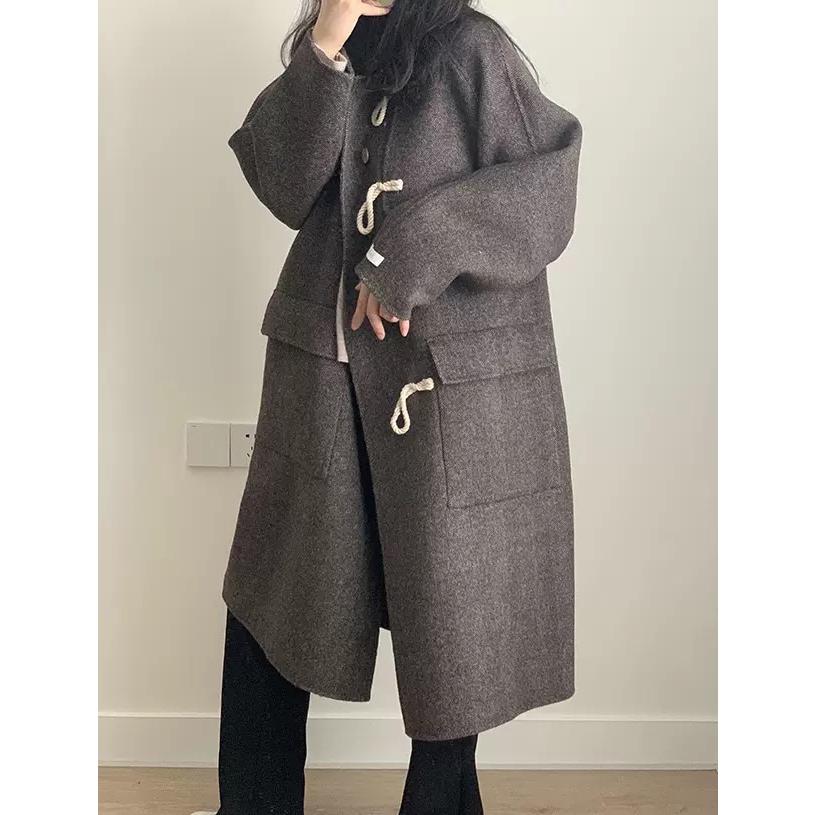 ヘリンボーン コート ロング ダッフルコート レディース アウター 冬