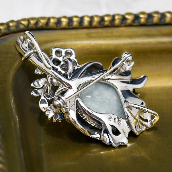 碌山 ウィリアムモリス ルリハコベ 翡翠 ブローチペンダント 国内唯一