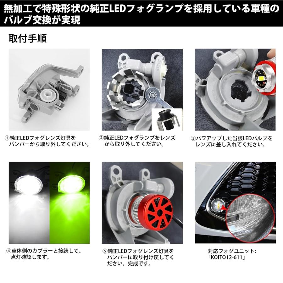ハイエース 200系 7型 LED 純正フォグ交換用バルブ (R4.4-) イエロー
