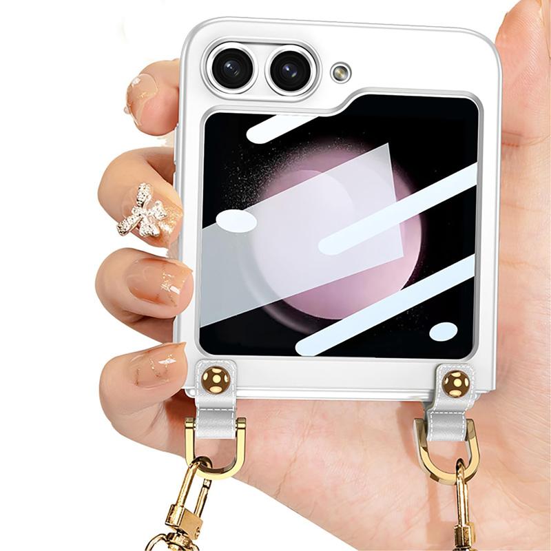 Galaxy Z Flip6 ケース カバー ショルダーストラップ付き 両手自由