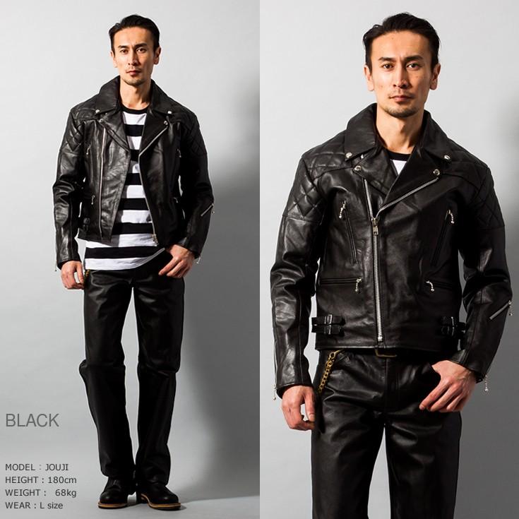 Horn Works 本革 UKパッドダブルライダースジャケット メンズ ホーン